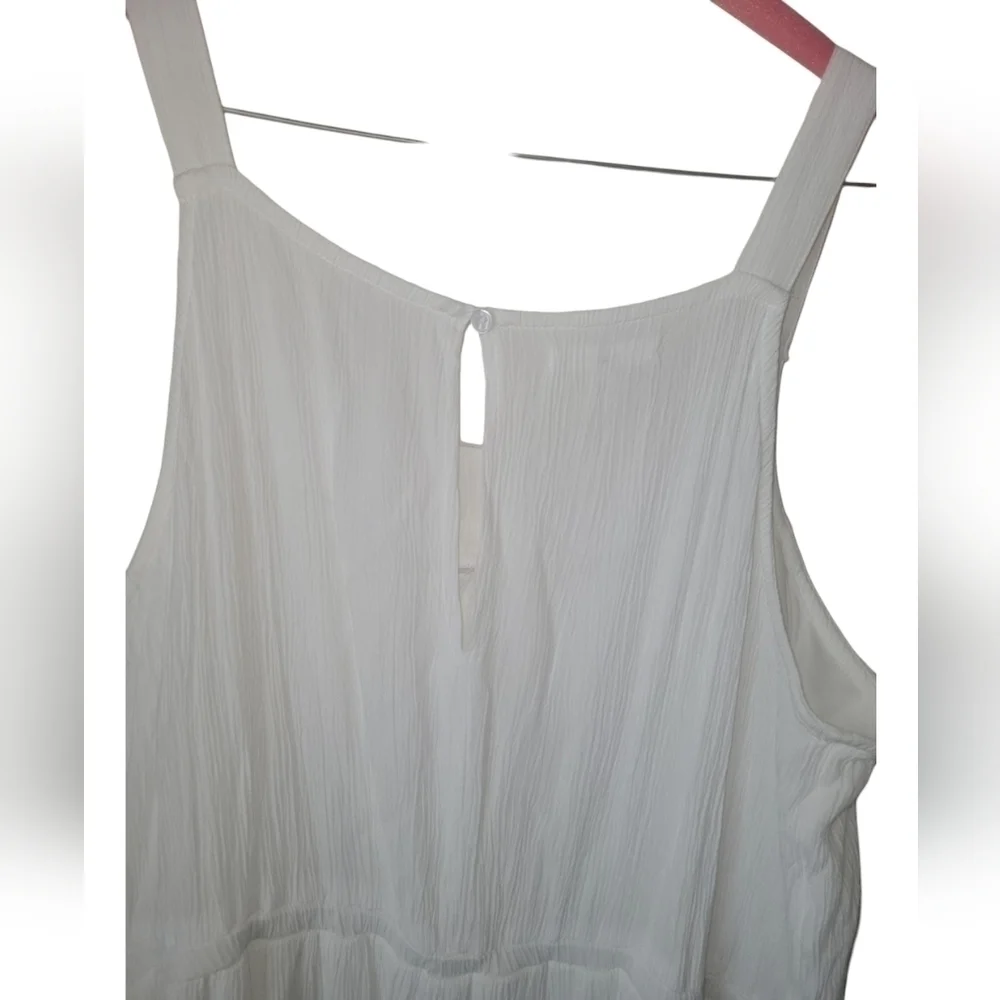 Maurices White Halter Neck  Flowy Crinkle Fabric Sleeveless Midi Dress XXL